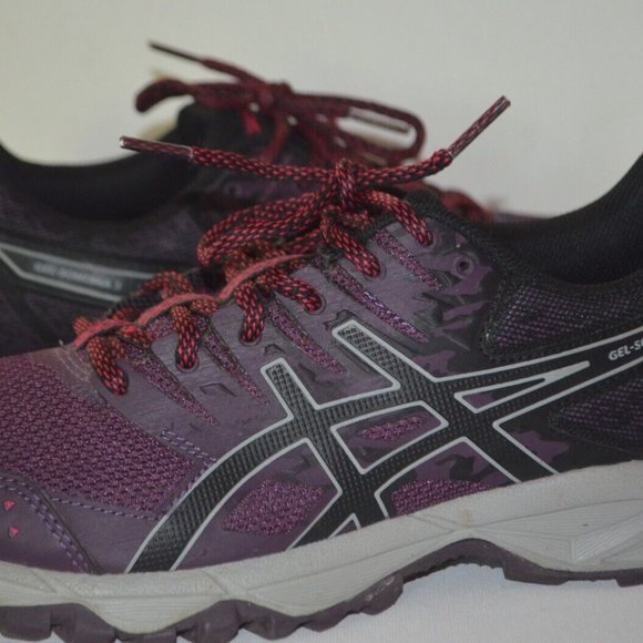 Asics Gel Sonoma 3 Running Shoes Womens Size 9 Sneakers T774N Black/Grey/Purple - Picture 6 of 8